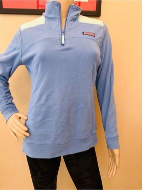 Vineyard Vines Light Blue Quarter-Zip Fleece Pullover